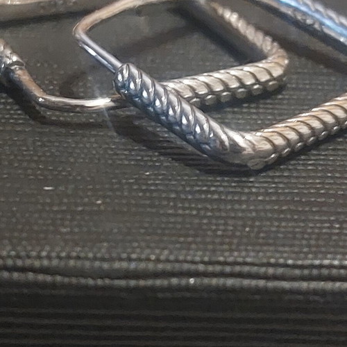 Square earrings A.L.E. silver new