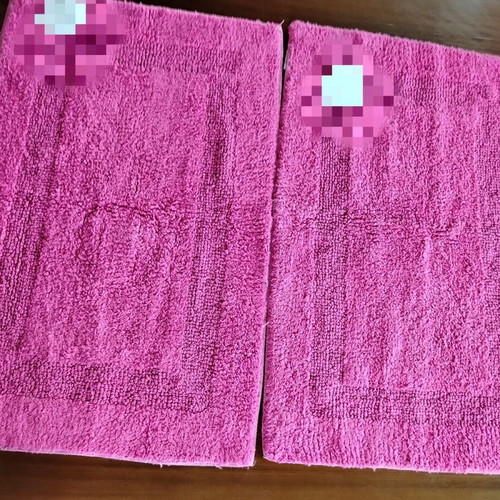 Anti-slip bath mats new, pure cotton, fuchsia color