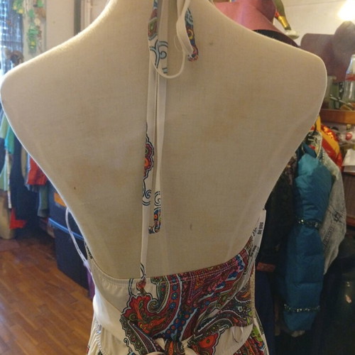 Boho dress M like new, colorful with lace and gold details by Be You