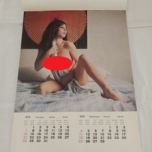 Rare 1979 wall calendar with semi-nude models new