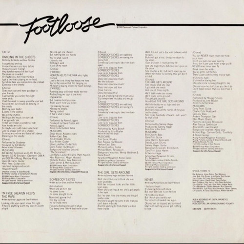Footloose Original Soundtrack Vinyl LP, 1984 UK CBS 70246