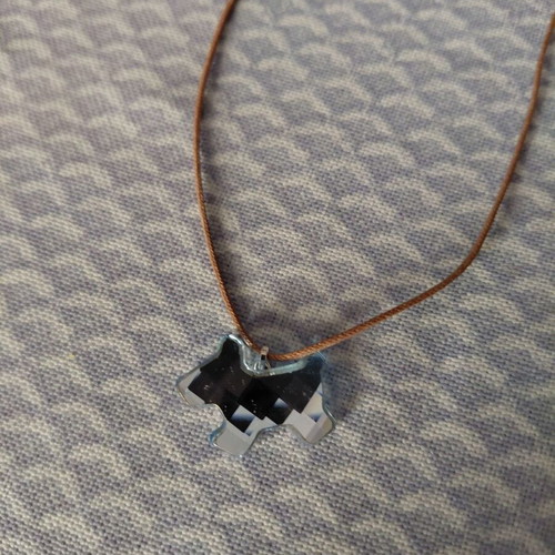 Swarovski crystal dog pendant like new, blue fox terrier design