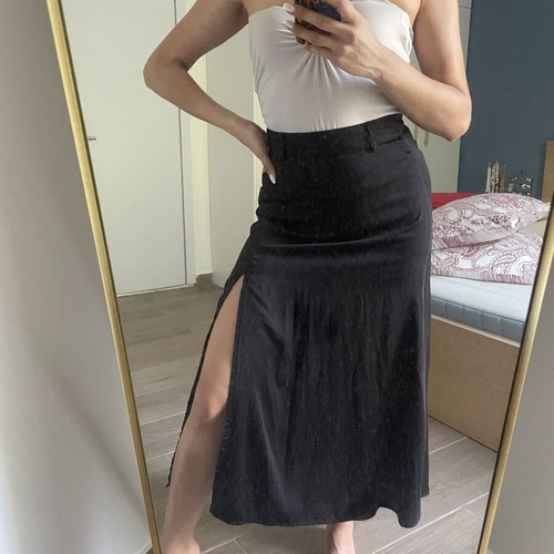 Satin black skirt Pink Woman like new, size S