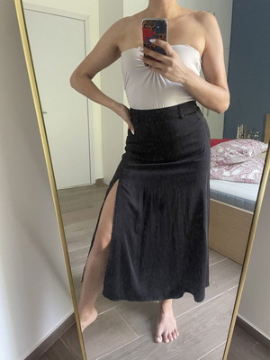 Satin black skirt Pink Woman like new, size S