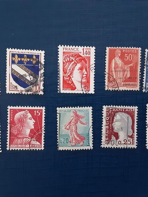 French stamps, set of 10