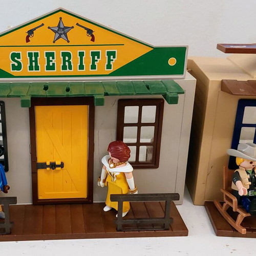 Playmobil Western set Sheriff & Bank used with figures and accessories