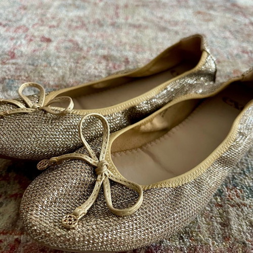 Exe ballerinas size 40 gold-silver like new