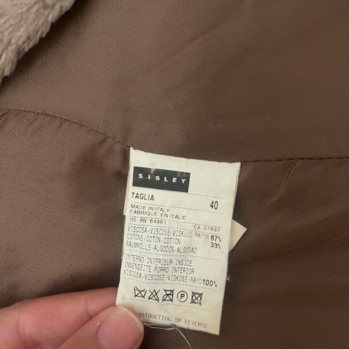 Sisley ecological fur coat like new, brown