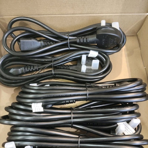 Schuko UK power cables brand new, pack of 5, 3 meters