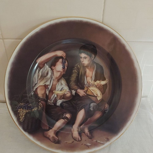 Decorative plate with painting by Murillo, new