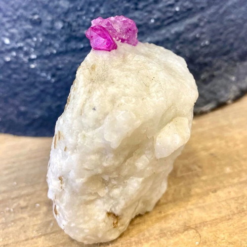 Natural rare raw ruby specimen in feldspar with mica new