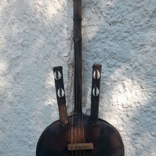 Kora African Traditional String Instrument used, decorative with shells