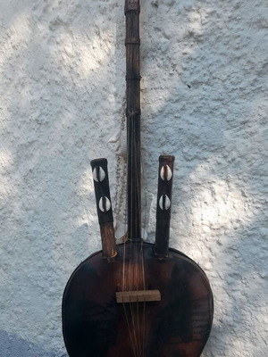 Kora African Traditional String Instrument used, decorative with shells