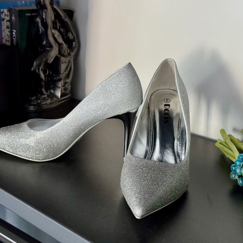 Silver High Heels Size 40 New with Ombre Effect