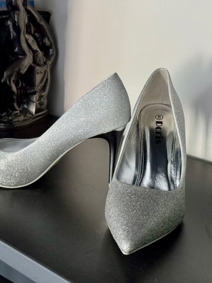 Silver High Heels Size 40 New with Ombre Effect