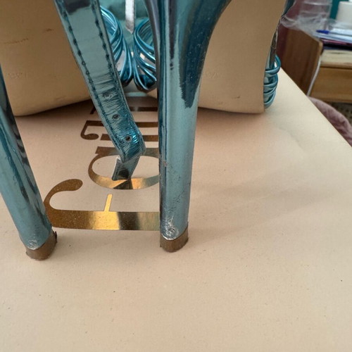 Faith high heels used, metallic turquoise, size 38