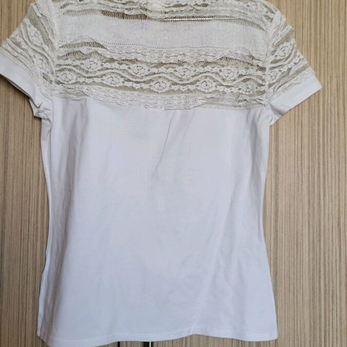 H&M short-sleeve women's blouse like new, size M, white with lace