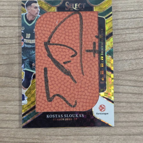 Panini Select EuroLeague Kostas Sloukas 1/3 Jumbo Basketball Auto new
