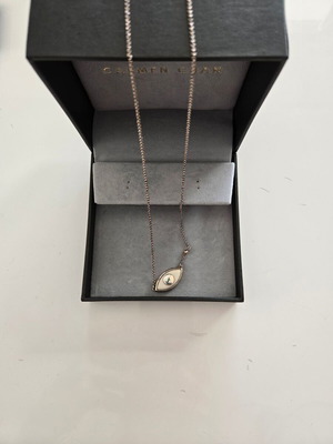 Oxette 925 silver necklace used with green stone