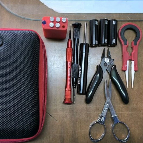 E-cigarette tool set like new for coil building