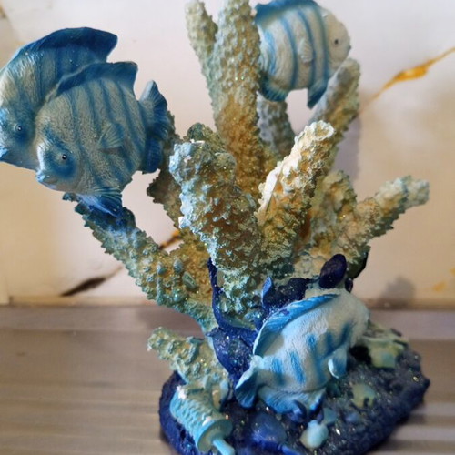 Decorative coral design with fish, new marine landscape