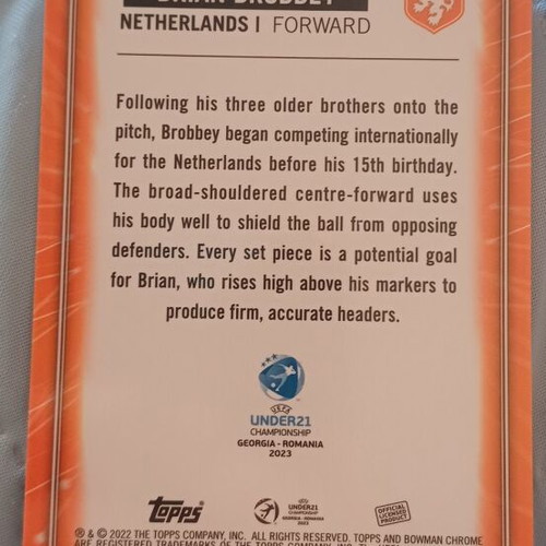 2022-23 Road to Euro U21 Championship Home Strip Hopefuls Gold RC card like new