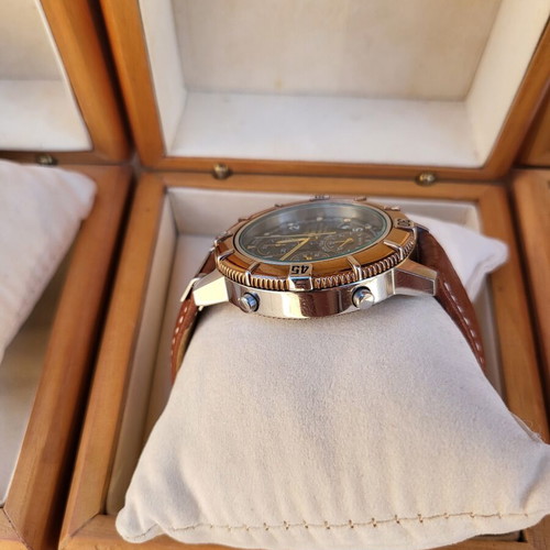 Camel Trophy Topchrono Chronograph Alarm Wristwatch like new with leather strap