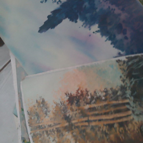 Set of 15 original landscape paintings on canvas