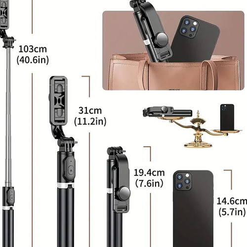 Selfie stick and tripod new, 40" with wireless remote control