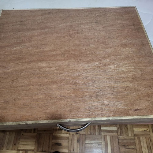 Wooden jewelry display case with handle