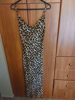 Mango leopard print dress size small like new, brown