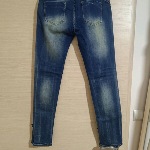 Jeans with black embroidery large like new