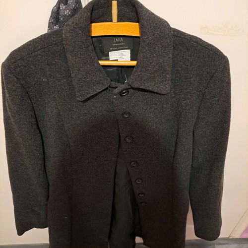 Zara cashmere coat like new, black and gray, size M