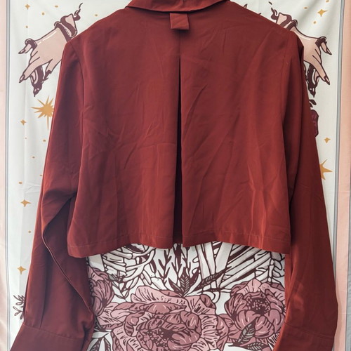 Cropped shirt in safari style orange new, size L