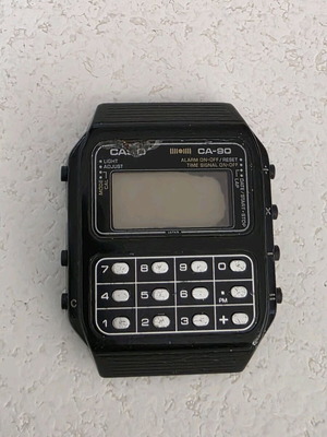Ρολόι χειρός Casio CA-90 μη λειτουργικό, μεταχειρισμένο, μαύρο