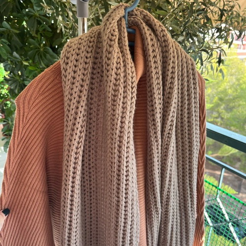 Achilleas thick beige camel scarf new