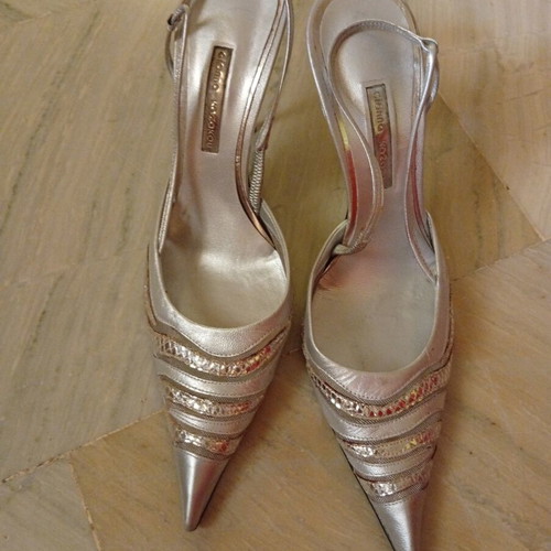 Gianna Kazakou leather heels size 41 silver like new