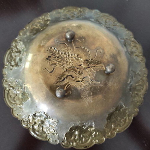 Copper carved grape bowl used