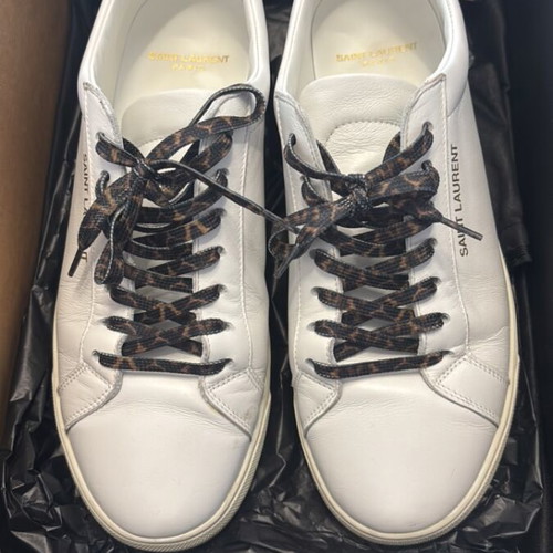 Saint Laurent Paris white leather sneakers size 40.5