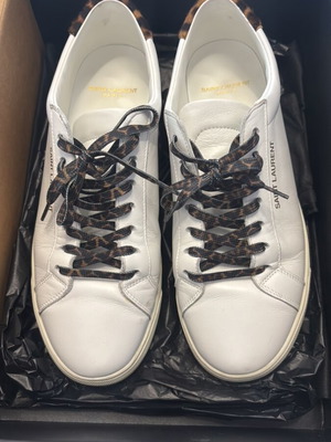 Saint Laurent Paris white leather sneakers size 40.5