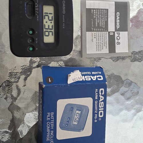 Casio Quartz PQ-8 Clock and Alarm used, missing back stand