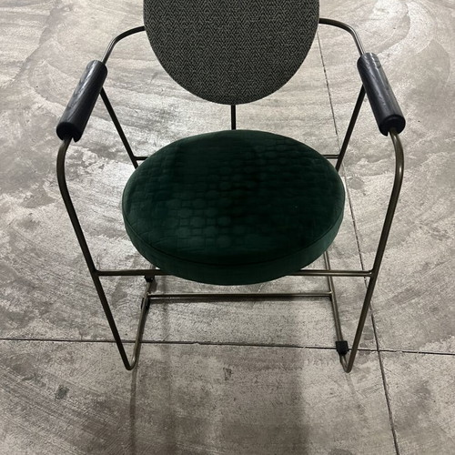 Custom Made Dining Chair metal with velvet seat like new