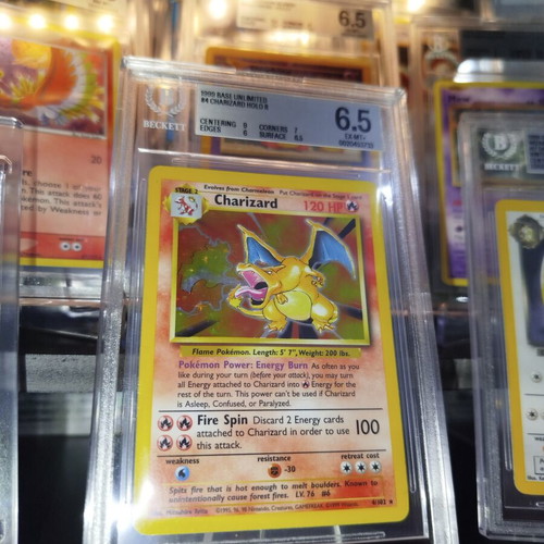 Pokémon Charizard Base Set #4 BGS 6.5 card new