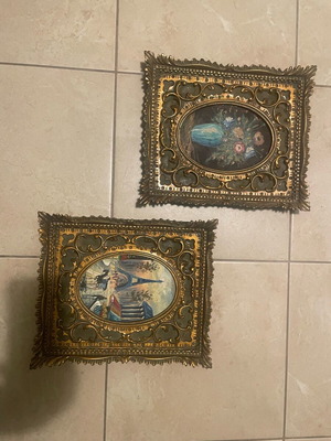 Πινακάκια χειροποίητα μεταχειρισμένα, δύο τεμάχια μαζί