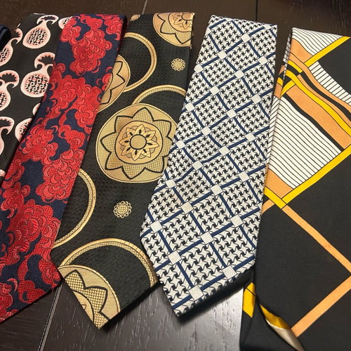 Vintage ties used, pack of 7 multicolored