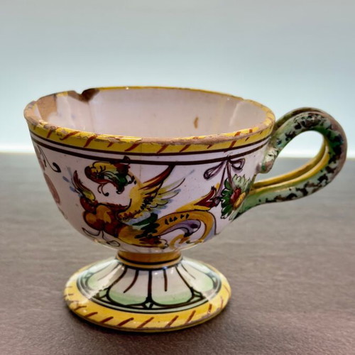 Italian Majolica Pottery 18th Century Used Hand-Painted