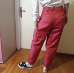 United Colors of Benetton Linen Cargo Pants New Coral Pink