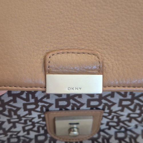 DKNY Signature Logo shoulder bag used, brown and beige