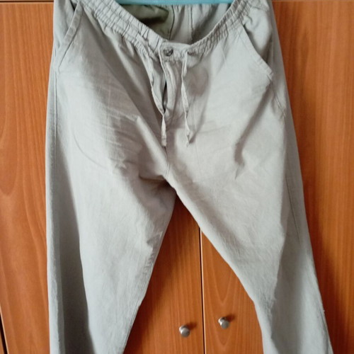 Linen pants khaki, new, size XL