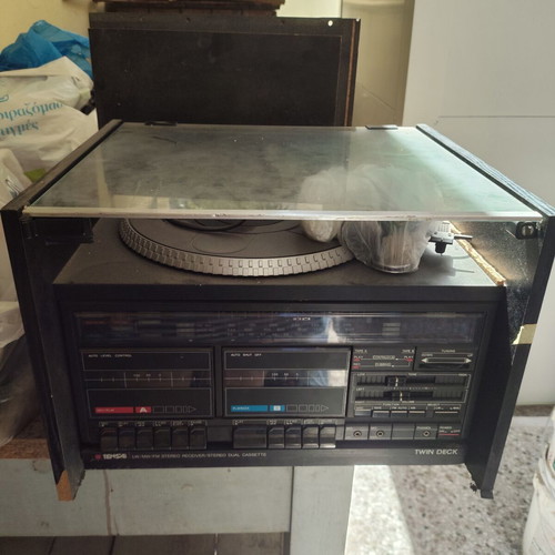 Tensai Rack Compo-35 vintage stereo system with turntable and twin cassette deck used